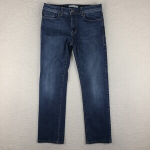 Fidelity Jeans Men 34x28 Blue Slim Straight Jimmy KRUSH Medium Wash Denim HEMMED